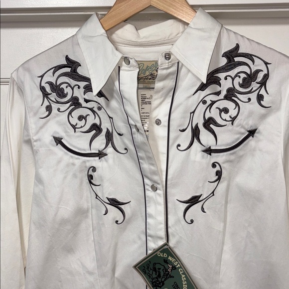 Roper Pearl Snap Shirt with Gray Embroidery - Picture 2 of 9